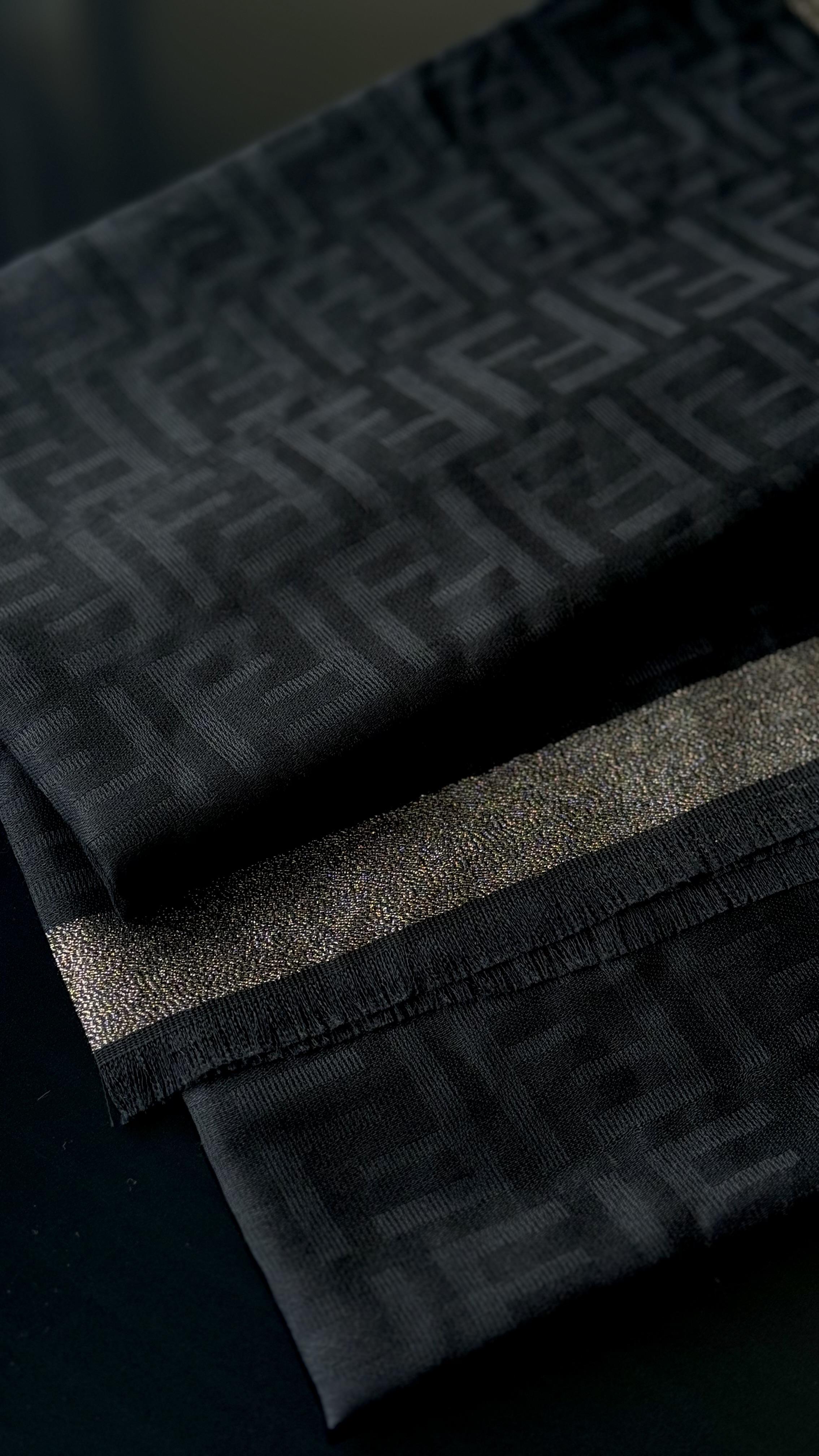 SİYAH İNCE YÜN İPEK ŞAL