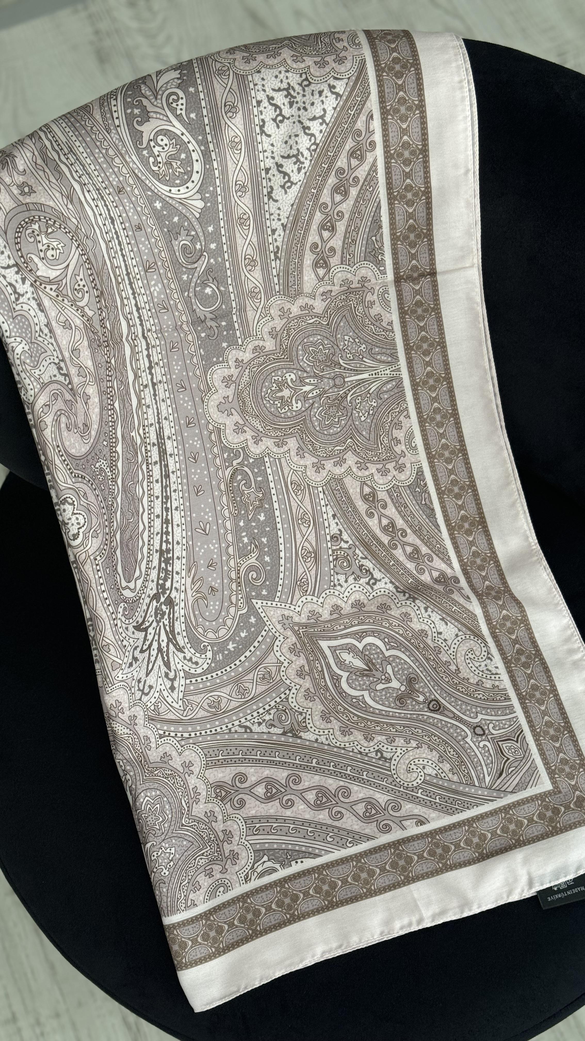 PUDRA BEJ / ETNİK DESEN PAMUK ŞAL