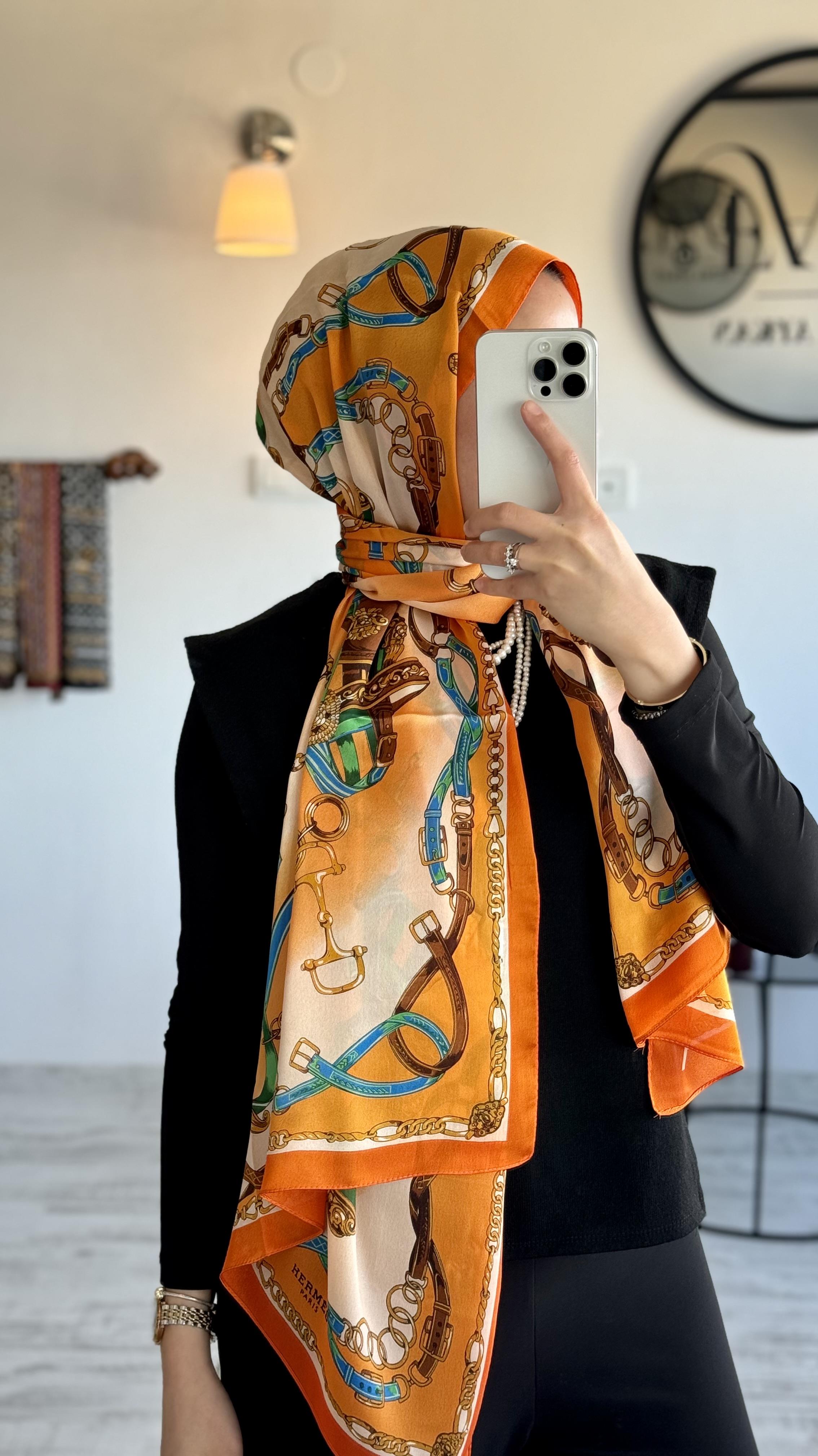 TURUNCU DESENLİ H VUAL ŞAL