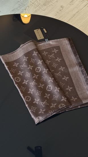 ACI KAHVE SİMLİ İPEK ŞAL