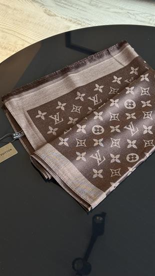 ACI KAHVE SİMLİ İPEK ŞAL