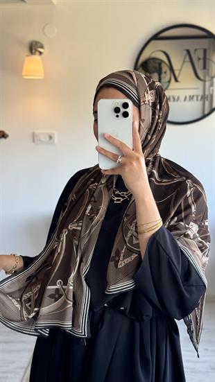 ACI KAHVE VUAL İPEK ŞAL