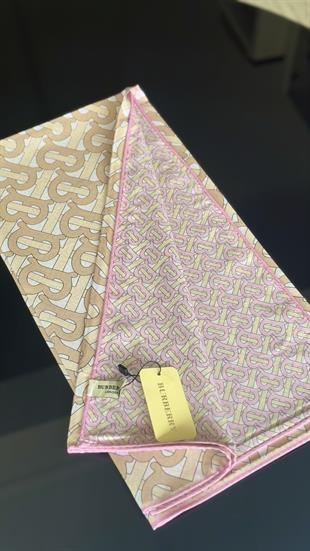 B DESEN BEJ PEMBE  / ÇİFT YÖNLÜ TWİL EŞARP