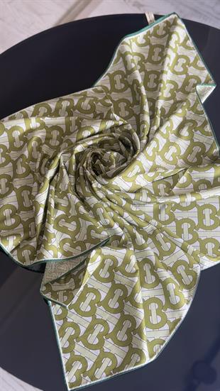 B DESEN YEŞİL  / ÇİFT YÖNLÜ TWİL EŞARP