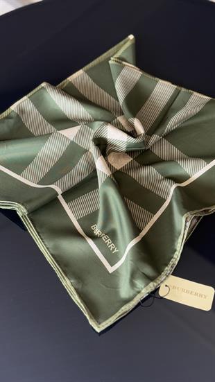 B DESEN KREM YEŞİL / ÇİFT YÖNLÜ TWİL EŞARP