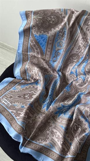 BEBE MAVİ / ETNİK DESEN PAMUK ŞAL