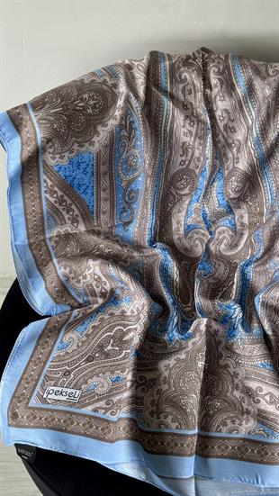 BEBE MAVİ / ETNİK DESEN PAMUK ŞAL