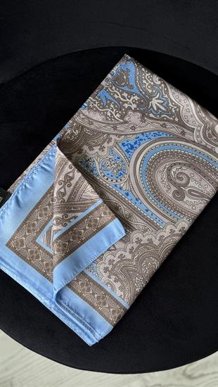 BEBE MAVİ / ETNİK DESEN PAMUK ŞAL