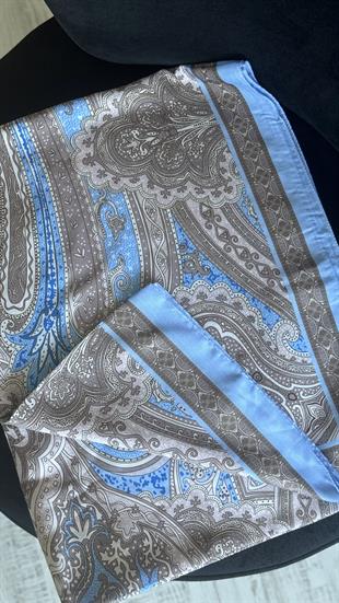 BEBE MAVİ / ETNİK DESEN PAMUK ŞAL