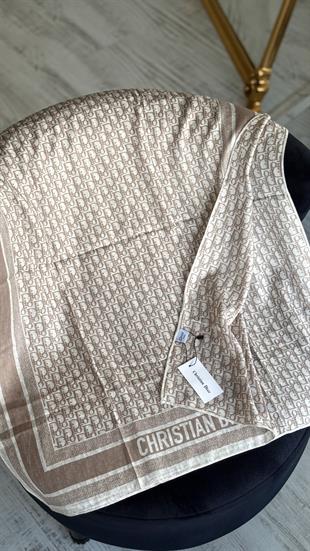 BEJ ÇİFT YÖNLÜ YÜN İPEK ŞAL