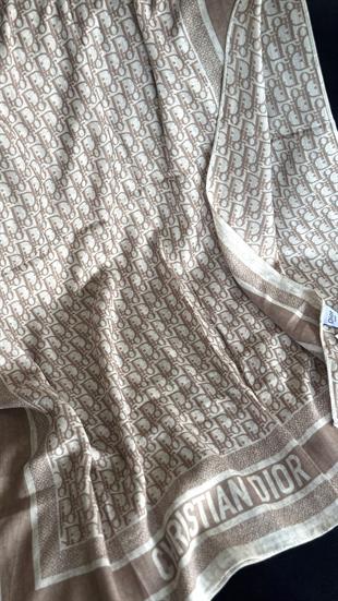 BEJ ÇİFT YÖNLÜ YÜN İPEK ŞAL