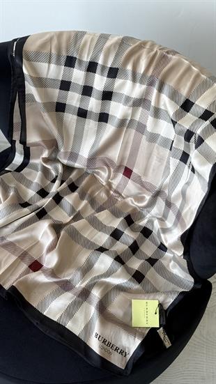 BEJ SİYAH / ORJİNAL DESEN VUAL İPEK ŞAL