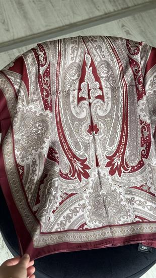 BORDO / ETNİK DESEN PAMUK ŞAL