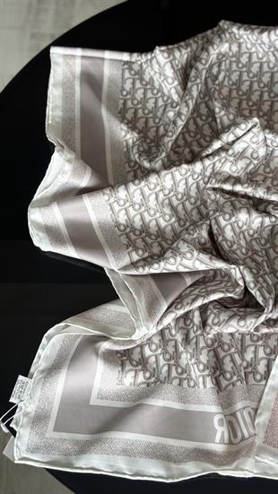 ÇİFT TARAFLI / PUDRA - GRİ TWİL İPEK ŞAL