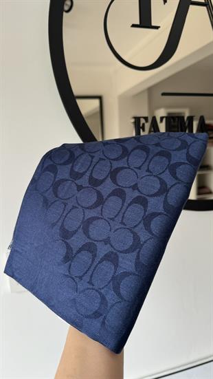LACİVERT COACH KAŞMİR İPEK ŞAL