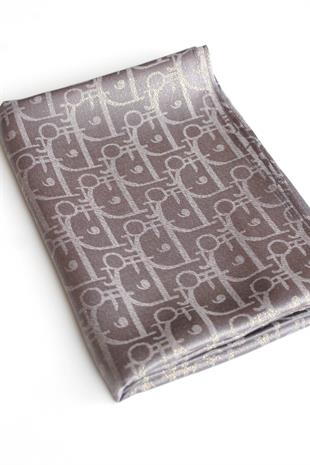 D GRİ SİMLİ İPEK ŞAL