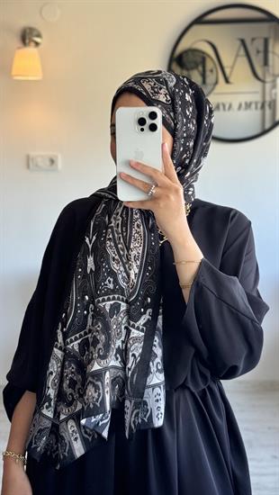 ETNİK İPEK PAMUK BEJ SİYAH 