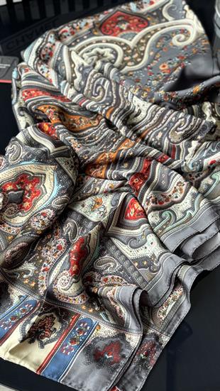ETRO DESEN GRİ ÇOK RENKLİ ŞAL 