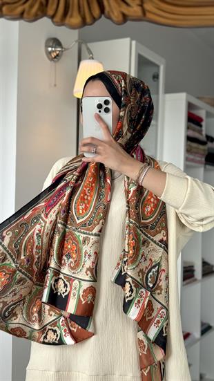 ETRO DESEN SİYAH GEÇİŞLİ ÇOK RENKLİ ŞAL 