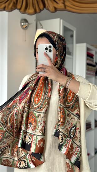 ETRO DESEN SİYAH GEÇİŞLİ ÇOK RENKLİ ŞAL 