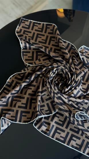 F DESEN TWİL / KREM SİYAH GEÇİŞLİ EŞARP