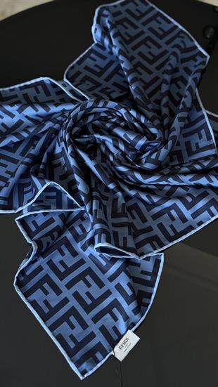 F DESEN TWİL / LACİVERT EŞARP