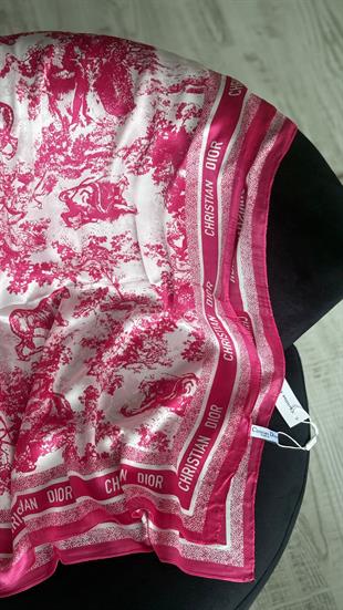 FUŞYA / BEYAZ VUAL İPEK ŞAL