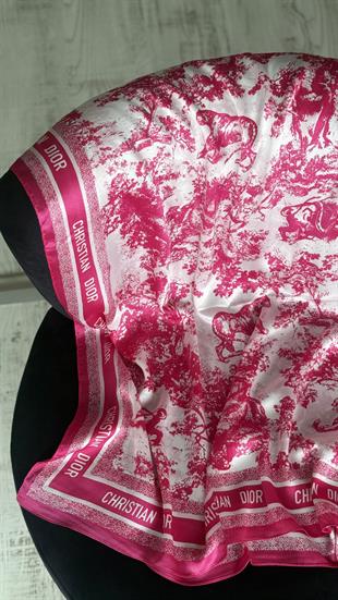 FUŞYA / BEYAZ VUAL İPEK ŞAL