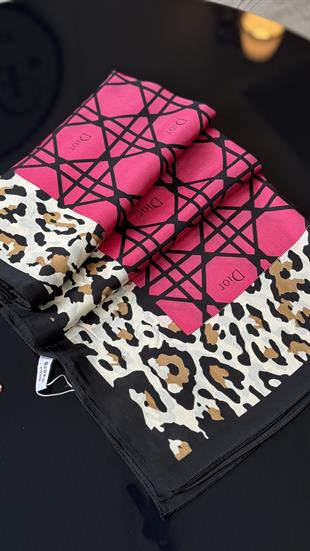 FUŞYA LEOPAR DESEN VUAL İPEK ŞAL