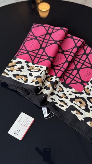 FUŞYA LEOPAR DESEN VUAL İPEK ŞAL