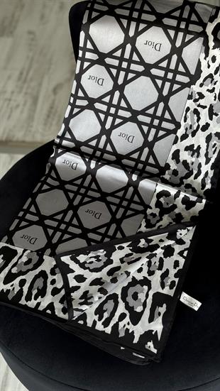 GRİ LEOPAR DESEN VUAL İPEK ŞAL