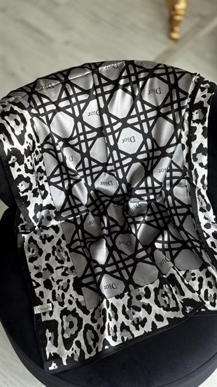 GRİ LEOPAR DESEN VUAL İPEK ŞAL