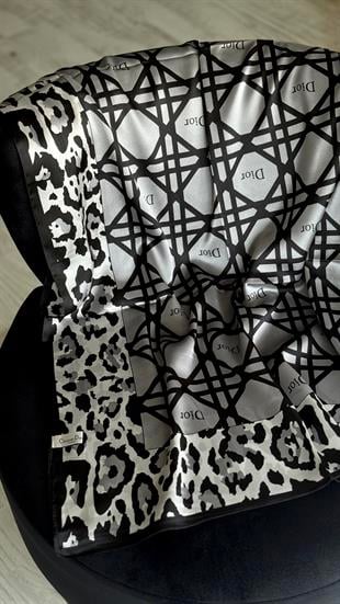 GRİ LEOPAR DESEN VUAL İPEK ŞAL