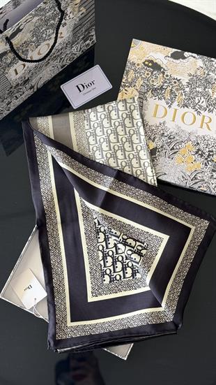 GRİ / SİYAH ÇİFT YÖNLÜ ORJİNAL İTHAL DIOR EŞARP 