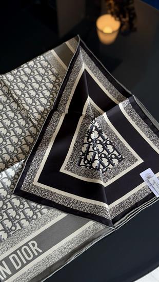 GRİ / SİYAH ÇİFT YÖNLÜ ORJİNAL İTHAL DIOR EŞARP 