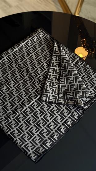 GRİ / SİYAH GEÇİŞLİ ORJİNAL DESEN EŞARP