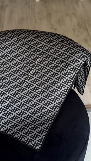 GRİ / SİYAH GEÇİŞLİ ORJİNAL DESEN EŞARP