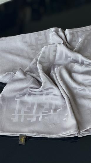 GÜMÜŞ GRİ İPEK PAMUK EŞARP 