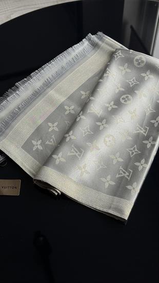 GÜMÜŞ GRİ SİMLİ İPEK ŞAL