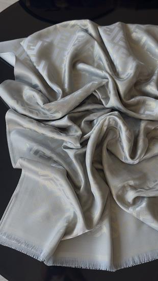 GÜMÜŞ GRİ / SİMLİ İPEK ŞAL