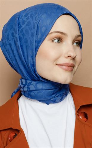 İNDİGO MAVİ / BLOOM DESEN ŞAL 