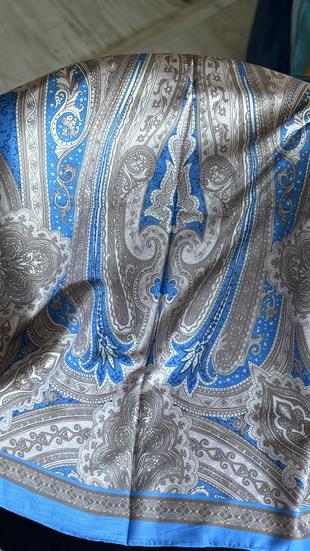 İNDİGO MAVİ / ETNİK DESEN PAMUK ŞAL