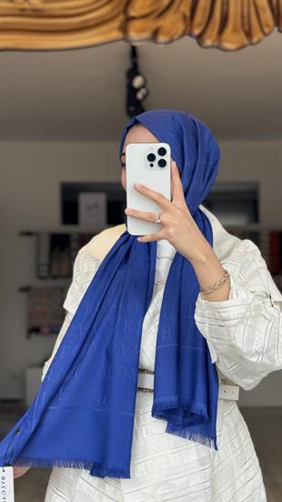 İPEK / PAMUK SAX MAVİ ŞAL