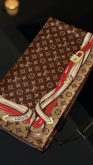 KAHVE KLASIK MODEL TWİL İPEK EŞARP