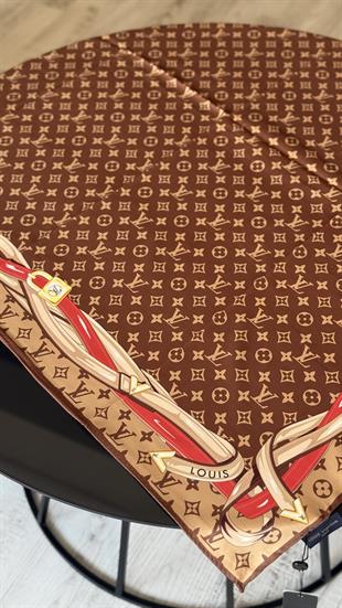 KAHVE KLASIK MODEL TWİL İPEK EŞARP