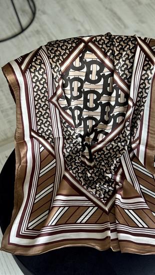 KAHVERENGİ VUAL İPEK ŞAL