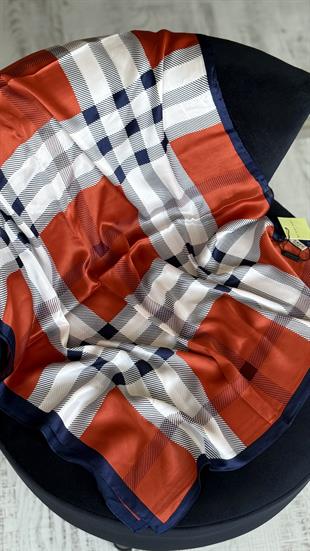 KİREMİT LACİVERT / ORJİNAL DESEN VUAL İPEK ŞAL