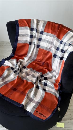 KİREMİT LACİVERT / ORJİNAL DESEN VUAL İPEK ŞAL