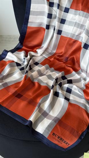 KİREMİT LACİVERT / ORJİNAL DESEN VUAL İPEK ŞAL