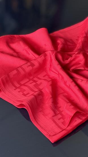 KIRMIZI İPEK PAMUK EŞARP 